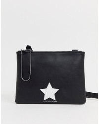 Черно-белая кожаная сумка через плечо с принтом от Juicy Couture