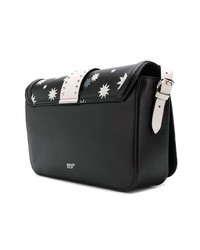 Черно-белая кожаная сумка через плечо со звездами от RED Valentino