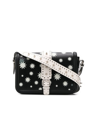 Черно-белая кожаная сумка через плечо со звездами от RED Valentino