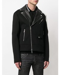 Мужская черно-белая косуха от DSQUARED2