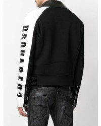 Мужская черно-белая косуха от DSQUARED2