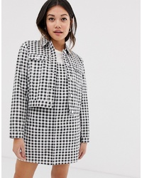 Женская черно-белая куртка-рубашка от Miss Selfridge