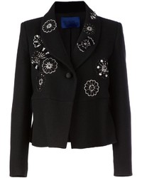Женская черно-белая куртка с вышивкой от Sharon Wauchob