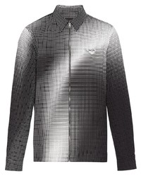 Черно-белая куртка харрингтон в клетку от Prada