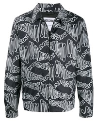 Черно-белая куртка харрингтон с принтом от Moschino