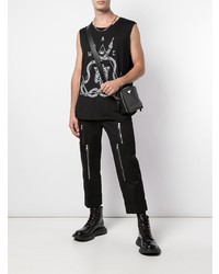 Мужская черно-белая майка с принтом от Haculla