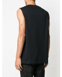 Мужская черно-белая майка с принтом от Balmain