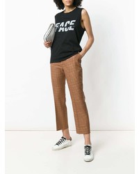 Женская черно-белая майка с принтом от Facetasm