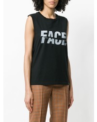 Женская черно-белая майка с принтом от Facetasm