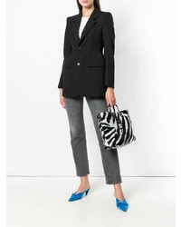 Черно-белая меховая сумка через плечо от Dolce & Gabbana