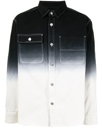 Черно-белая омбре рубашка с длинным рукавом