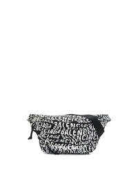 Мужская черно-белая поясная сумка из плотной ткани от Balenciaga