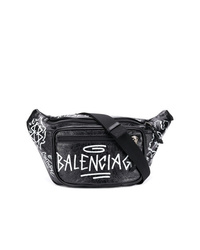 Мужская черно-белая поясная сумка от Balenciaga