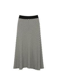 Черно-белая пышная юбка с узором зигзаг