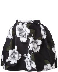 Черно-белая пышная юбка с цветочным принтом от Lanvin