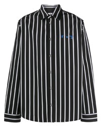 Мужская черно-белая рубашка с длинным рукавом в вертикальную полоску от Off-White
