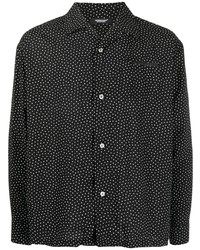 Мужская черно-белая рубашка с длинным рукавом в горошек от UNDERCOVE