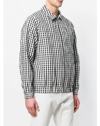 Мужская черно-белая рубашка с длинным рукавом в мелкую клетку от Golden Goose Deluxe Brand