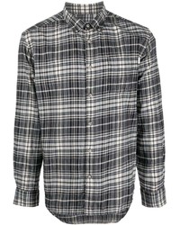 Мужская черно-белая рубашка с длинным рукавом в шотландскую клетку от Woolrich