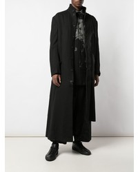 Мужская черно-белая рубашка с длинным рукавом с принтом от Yohji Yamamoto