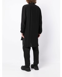 Мужская черно-белая рубашка с длинным рукавом с принтом от Yohji Yamamoto