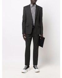 Мужская черно-белая рубашка с длинным рукавом с принтом от Karl Lagerfeld