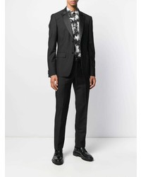 Мужская черно-белая рубашка с длинным рукавом с принтом от Givenchy