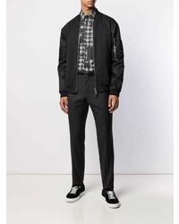 Мужская черно-белая рубашка с длинным рукавом с узором "гусиные лапки" от Karl Lagerfeld