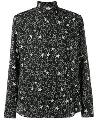 Черно-белая рубашка с длинным рукавом со звездами