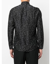 Мужская черно-белая рубашка с длинным рукавом со звездами от Emporio Armani