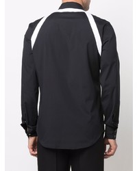 Мужская черно-белая рубашка с длинным рукавом от Alexander McQueen