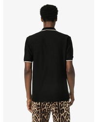 Мужская черно-белая рубашка с коротким рукавом в вертикальную полоску от Dolce & Gabbana