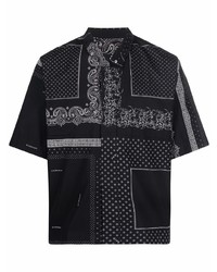 Мужская черно-белая рубашка с коротким рукавом с "огурцами" от Givenchy