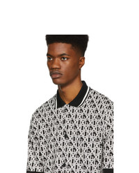 Мужская черно-белая рубашка с коротким рукавом с принтом от Dolce and Gabbana