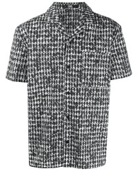 Мужская черно-белая рубашка с коротким рукавом с принтом от Karl Lagerfeld