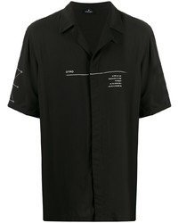 Мужская черно-белая рубашка с коротким рукавом с принтом от Marcelo Burlon County of Milan