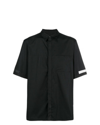 Мужская черно-белая рубашка с коротким рукавом от Helmut Lang