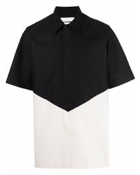 Мужская черно-белая рубашка с коротким рукавом от Jil Sander