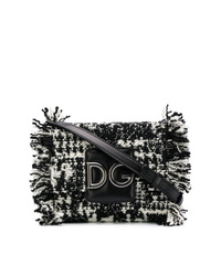 Черно-белая твидовая сумка через плечо от Dolce & Gabbana