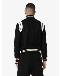 Мужская черно-белая университетская куртка от Saint Laurent
