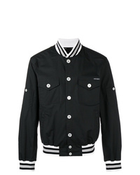 Мужская черно-белая университетская куртка от Dolce & Gabbana