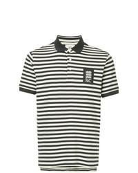 Мужская черно-белая футболка-поло в горизонтальную полоску от Kent & Curwen