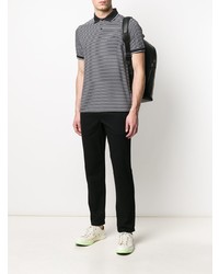 Мужская черно-белая футболка-поло в горизонтальную полоску от Calvin Klein