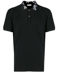 Мужская черно-белая футболка-поло с вышивкой от Alexander McQueen