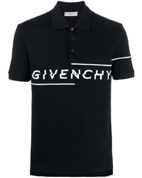 Мужская черно-белая футболка-поло с вышивкой от Givenchy