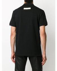 Мужская черно-белая футболка-поло с вышивкой от Alexander McQueen