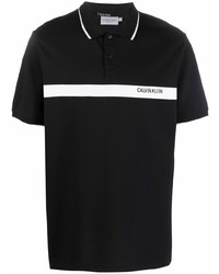 Мужская черно-белая футболка-поло с принтом от Calvin Klein