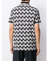 Мужская черно-белая футболка-поло с принтом от Dolce & Gabbana
