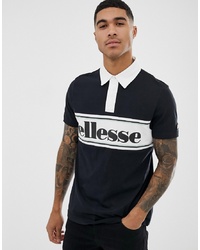 Мужская черно-белая футболка-поло с принтом от Ellesse
