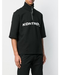 Мужская черно-белая футболка-поло с принтом от Kappa Kontroll